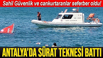 Antalya'da sürat teknesi battı