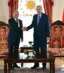 Cumhurbaşkanı Erdoğan, Almanya Başbakanı Scholz’u kabul etti
