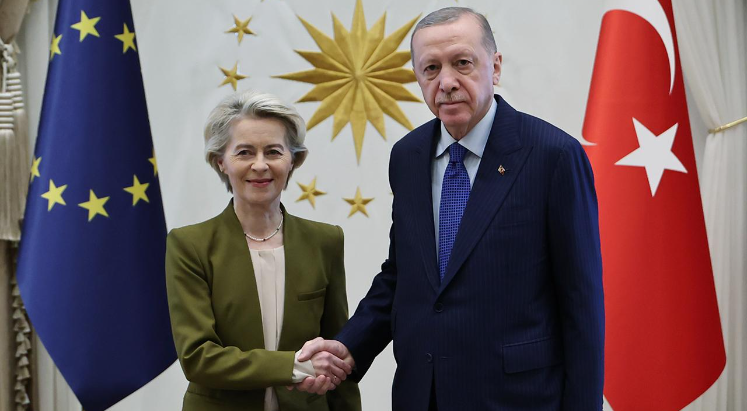 Cumhurbaşkanı Erdoğan, AB Komisyonu Başkanı von der Leyen'i kabul etti