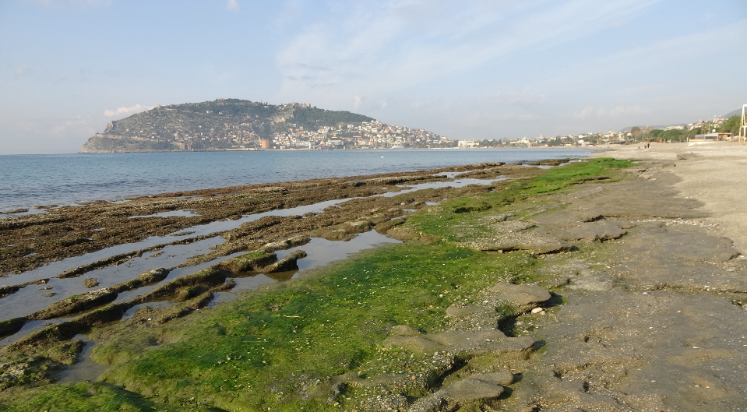 Alanya'da deniz suyu çekildi