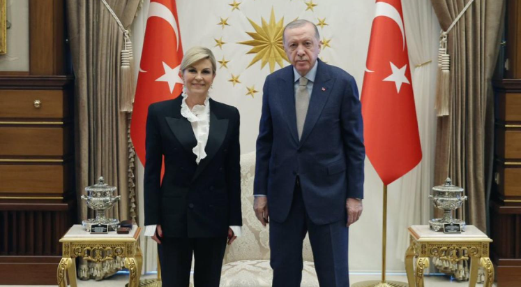 Cumhurbaşkanı Erdoğan, Kitarovic'i kabul etti