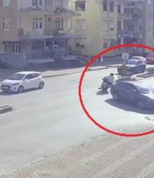 Motosikletliyi kazada kaskı hayatta tuttu
