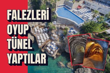 Falezleri oyup tünel yaptılar