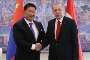 Cumhurbaşkanı Erdoğan, Khurelsukh ile bir araya geldi