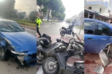 1 aracı ve 6 motosikleti hurdaya çevirdi