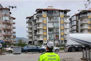 Drone destekli trafik denetiminde 7 araca idari para cezası