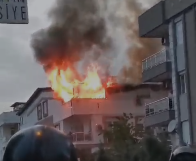 Kepez’de apartman dairesinde yangın