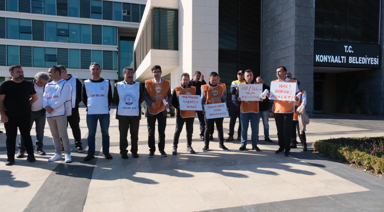 Konyaaltı’da işçiler grevde