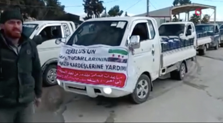  Suriyeli esnaftan Türkiye'deki depremzedelere gıda yardımı