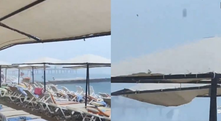 Kemer’de fırtına: Plajda panik havası esti