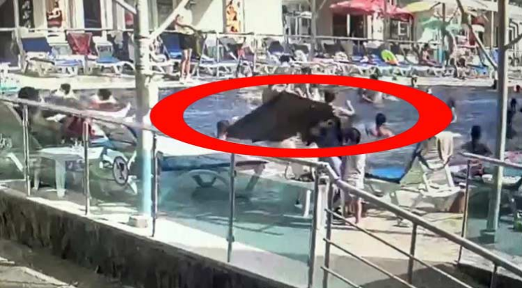 Antalya'da tatilcinin kafasına baca kapağı düştü