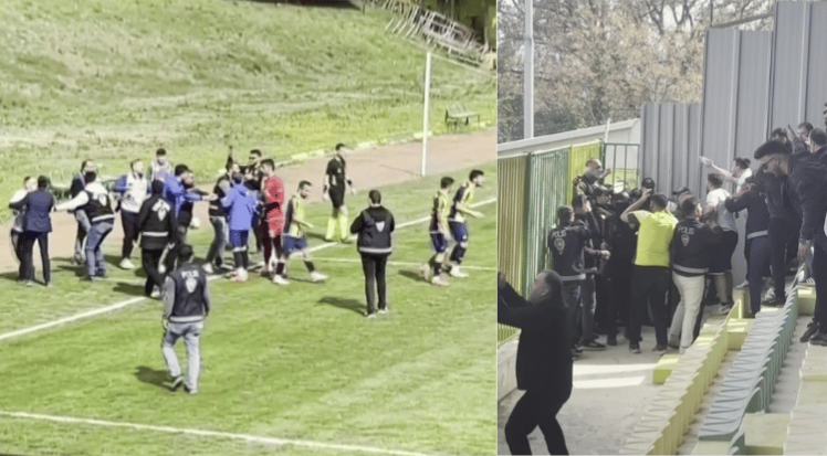 Amatör maçta futbolcular basın mensuplarına saldırdı