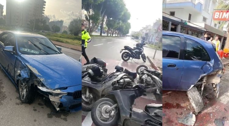 1 aracı ve 6 motosikleti hurdaya çevirdi