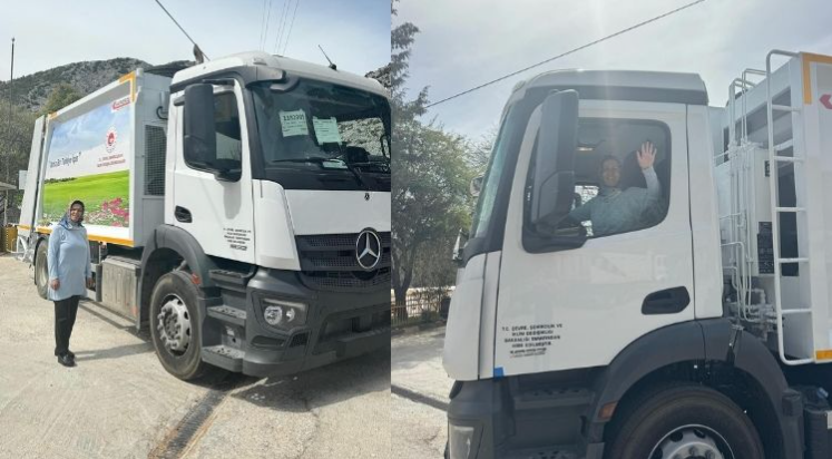 İbradı Belediyesi'ne yeni çöp kamyonu tahsis edildi